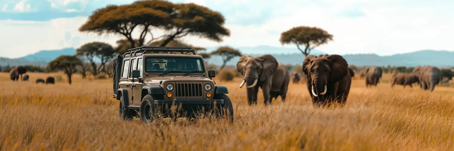 Karen Blixen Camp with game drive en route